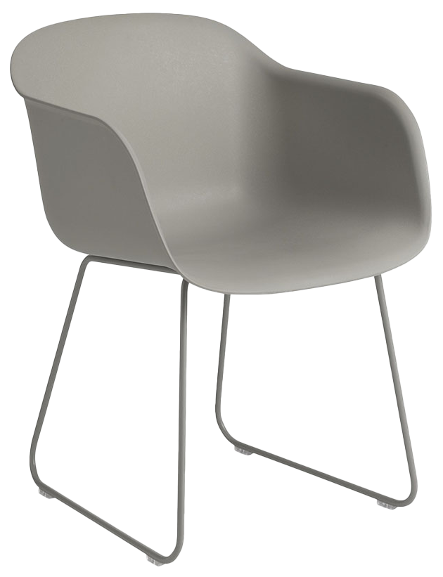 Fiber Armlehnstuhl Sled in Grau präsentiert im Onlineshop von KAQTU Design AG. Schalenstuhl mit Armlehne ist von Muuto