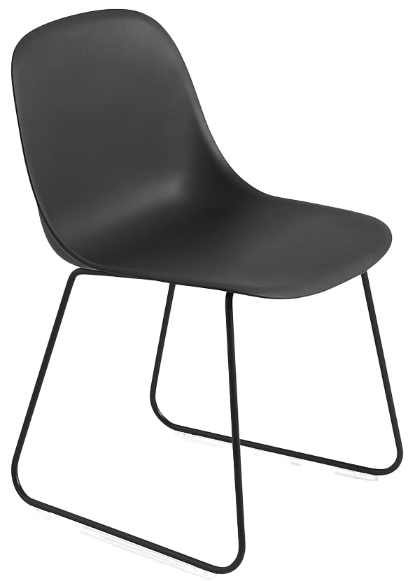 Fiber Side Stuhl Sled in Schwarz / Schwarz präsentiert im Onlineshop von KAQTU Design AG. Schalenstuhl ist von Muuto