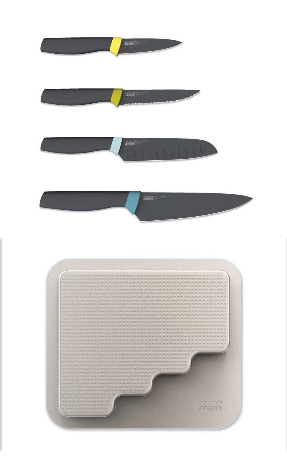 DoorStore Elevate Messer-Set, 4-tlg, 31x22x2cm in  präsentiert im Onlineshop von KAQTU Design AG. Küchenmesser ist von Joseph Joseph