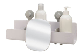 EasyStore Große Duschablage mit verstellbarem Spiegel – Weiß in Weiss präsentiert im Onlineshop von KAQTU Design AG. Badzubehör ist von Joseph Joseph