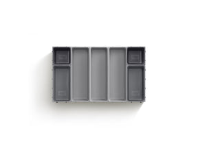 Blox 7-teiliges Schubladen-Organizer-Set in Grau präsentiert im Onlineshop von KAQTU Design AG. Aufbewahrungsbehälter ist von Joseph Joseph