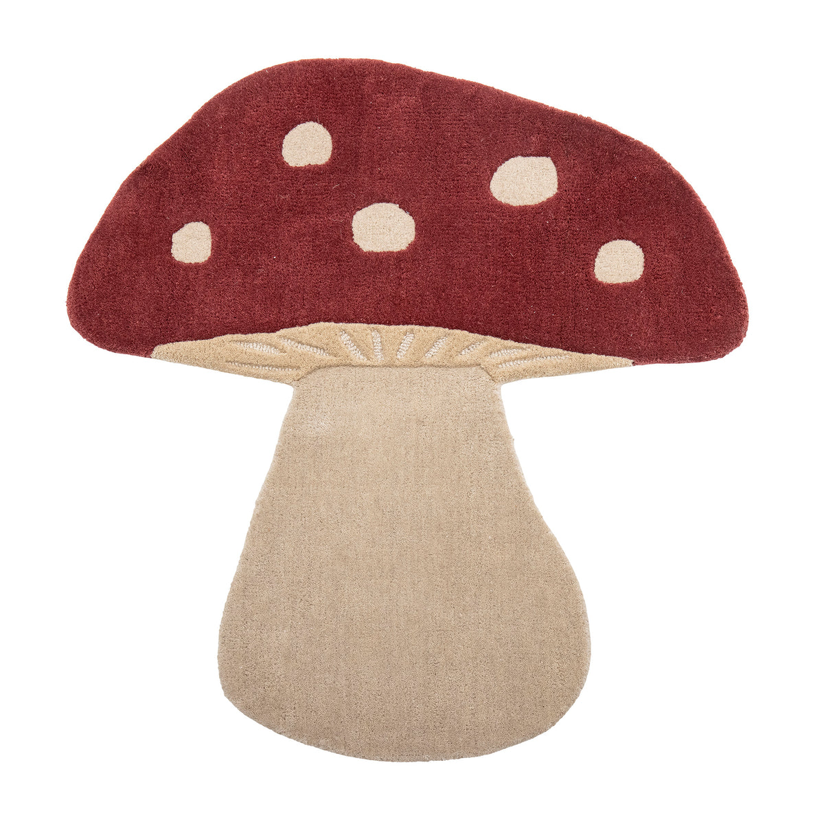 Mushroom Teppich, Rot, Wolle in Red präsentiert im Onlineshop von KAQTU Design AG. Teppich ist von Bloomingville
