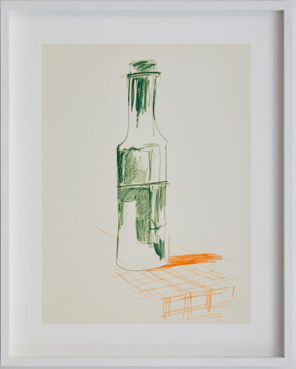 Studio Life 01 Bottle gerahmt in Grün / Orange präsentiert im Onlineshop von KAQTU Design AG. Bild ist von Paper Collective
