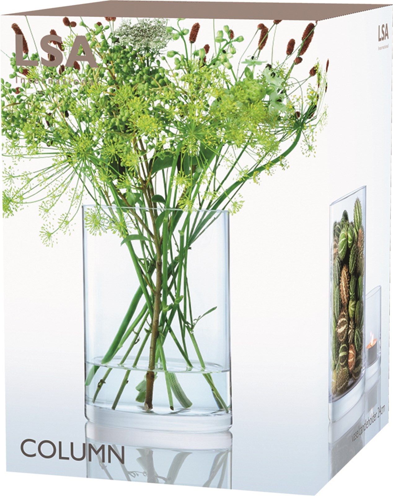 Column Vase  Kerzenhalter H24 x Ø17cm - klar in Klar präsentiert im Onlineshop von KAQTU Design AG. Vase ist von LSA