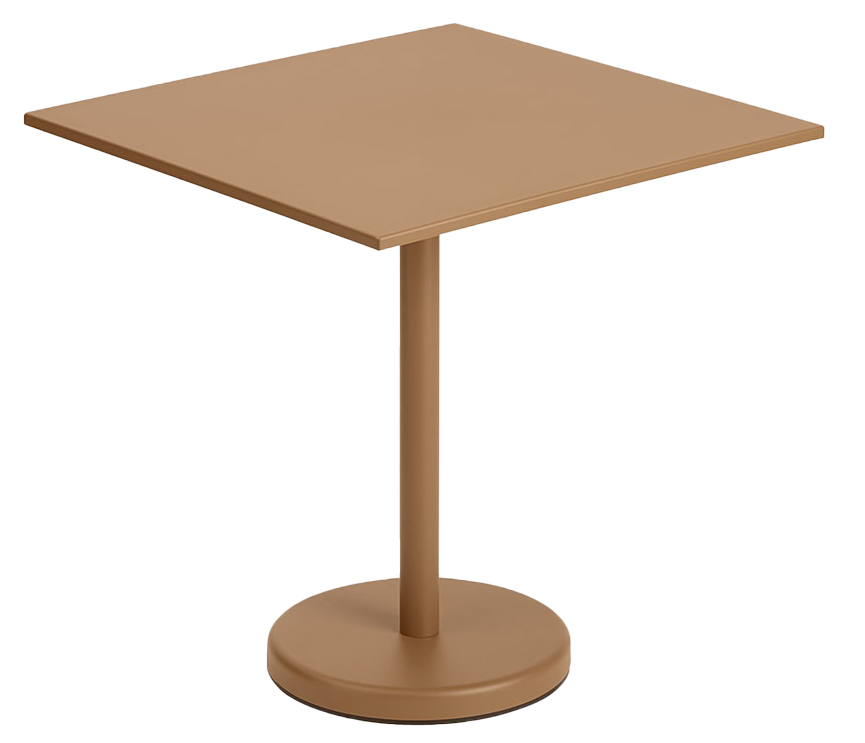 Linear Steel Café Tisch in Burnt Orange präsentiert im Onlineshop von KAQTU Design AG. Gartentisch ist von Muuto