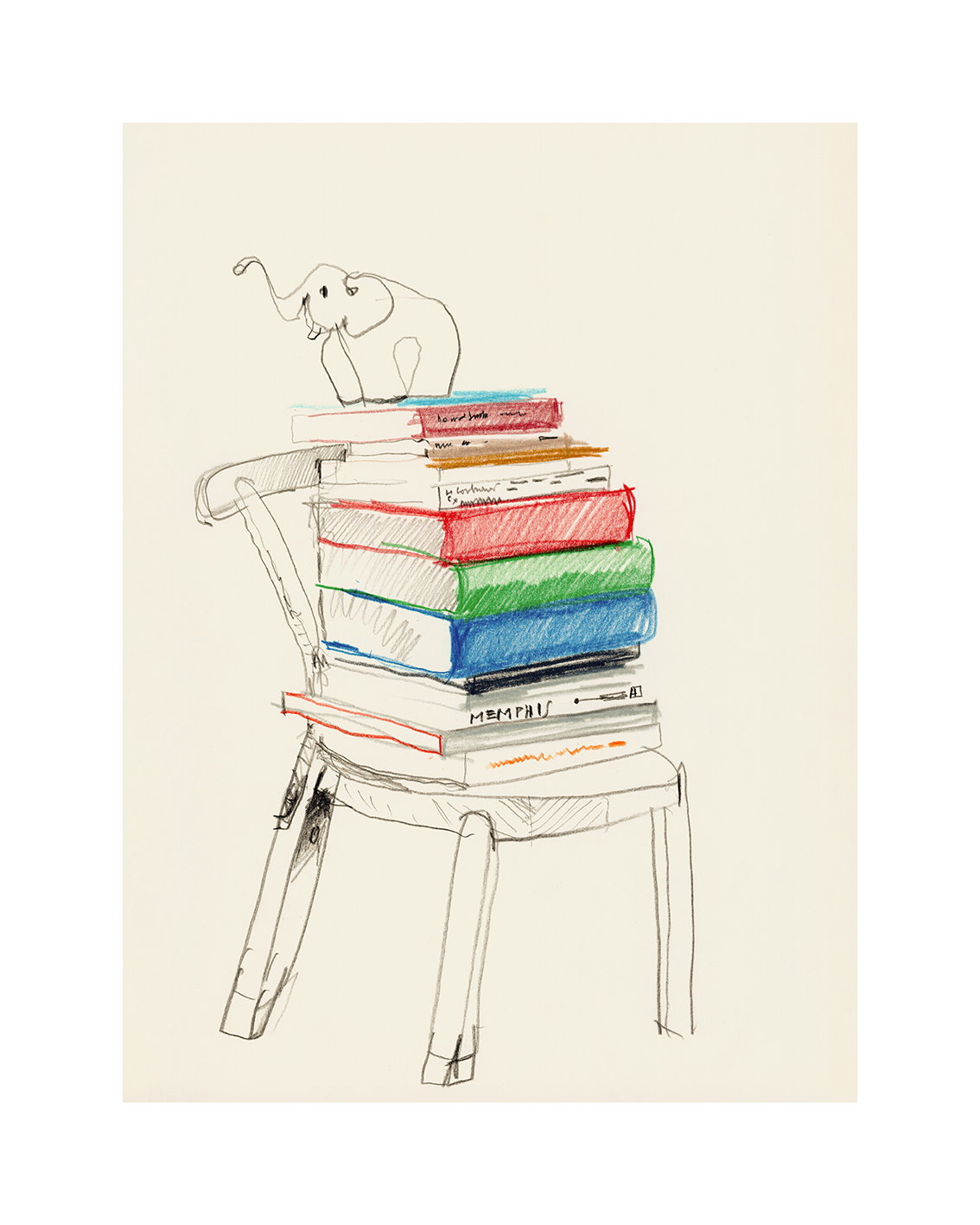 Studio Life 04 Chair & Books gerahmt - KAQTU Design
