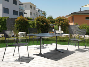 Metalltisch Arbon 117 x 70 in Anthrazit / Alusilber präsentiert im Onlineshop von KAQTU Design AG. Gartentisch ist von Schaffner