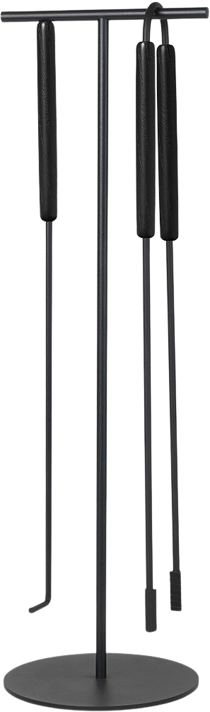Chemineegarnitur ASHI 3tlg. in black präsentiert im Onlineshop von KAQTU Design AG. Kaminzubehör ist von e + h Services AG
